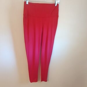 High-Rise Red Stretch Leggings